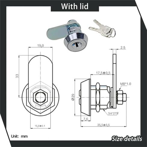 Tongue Round Head with Key Lock Zinc Alloy Distribution Box Universal 1Pcs(with ild) in Saudi Arabia