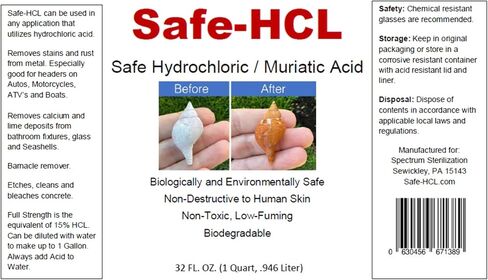 Safe-HCL- (1 Quart, 0.94 Liter) Biologically Safe, Synthetic, Hydrochloric/Muriatic Acid - NO Personal Protective Equipment (PPE) Required in Saudi Arabia