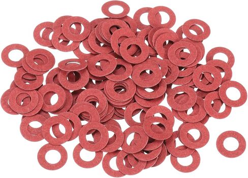 uxcell 220 Pcs M6 Fiber Flat Washers, Insulation Plain Washer 6mm ID 12mm OD 0.5mm Thick Red Steel Paper Gaskets for Machinery Fastener Plumbing General Repair in Saudi Arabia