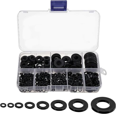 500 Pcs Nylon Flat Washers, Hose Washer Rubber Screw, Sealing Faucet Washers Kit Vibration Absorbing Pads for Faucets Bolts Screws Hose Plumbing Shower Head (M2 M2.5 M3 M4 M5 M6 M8 M10) in Saudi Arabia
