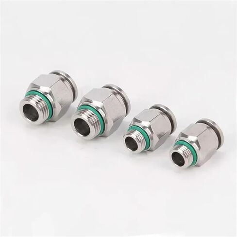 10PCS 304 Stainless Steel Tracheal Quick Coupling Quick Pneumatic Quick Coupling G Thread Straight-Through PC-G Connector(PC4-G01) in Saudi Arabia