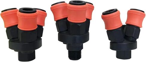 1Pcs Plastic Steel Quick Connector Two Way Three Way Fittings for Air Compressor Pump 1/4 Thread Round Coupler(3way inner thread) in Saudi Arabia