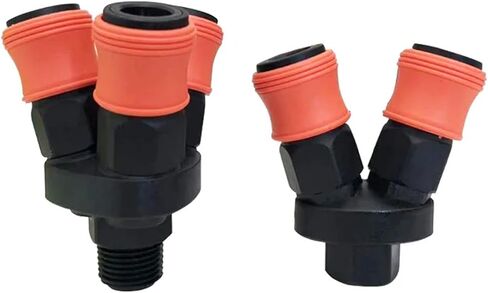 1Pcs Plastic Steel Quick Connector Two Way Three Way Fittings for Air Compressor Pump 1/4 Thread Round Coupler(3way inner thread) in Saudi Arabia