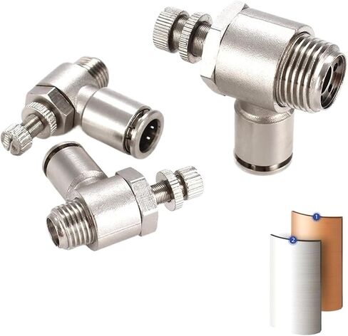 1pcs SL brass nickel-plated pneumatic quick coupling male thread air speed control valve acceleration valve 1/8" 1/4" 3/8" 1/2" M5(Brass SL4-02) in Saudi Arabia