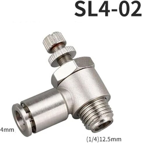 1pcs SL brass nickel-plated pneumatic quick coupling male thread air speed control valve acceleration valve 1/8" 1/4" 3/8" 1/2" M5(Brass SL4-02) in Saudi Arabia