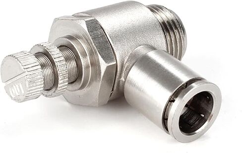 1pcs SL brass nickel-plated pneumatic quick coupling male thread air speed control valve acceleration valve 1/8" 1/4" 3/8" 1/2" M5(Brass SL4-02) in Saudi Arabia