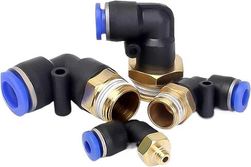 50pcs pl pneumatic Quick Fitting 4/6/8/10/12mm موصل الخرطوم القطر الخارجي 1/8 "1/4" 3/8 "1/2" BSPT كوع المكونات الإضافية (PL12-03) in Saudi Arabia