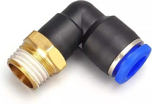 50pcs pl pneumatic Quick Fitting 4/6/8/10/12mm موصل الخرطوم القطر الخارجي 1/8 "1/4" 3/8 "1/2" BSPT كوع المكونات الإضافية (PL12-03) in Saudi Arabia