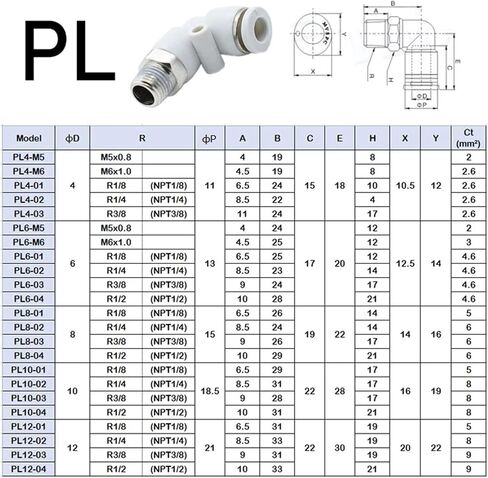 10PCS PC/PCF/PL/SL White Type Air Hose Rapidities Pipe Quick Release Pneumatic Fitting 1/4 1/8 3/8 1/2(12-03,SL) in Saudi Arabia