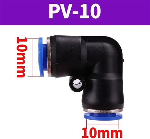 20pcs PNEUMATIC PV Series Blue Plastic Push To Connect Tube Fitting,90 Degree Elbow Push Lock Fitting PV-4 PV-6 PV-8(PV-16) in Saudi Arabia