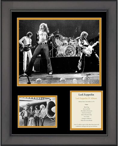 HOFSM.COM Hall of Fame Sports Memorabilia Framed Led Zeppelin IV Album 11"x14" Music Three Photo Collage in Saudi Arabia