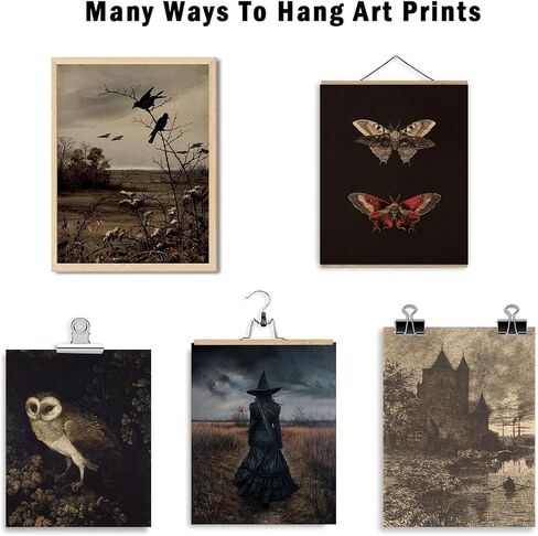 Aroutde 7Pcs Vintage Ghost Wall Art Spooky Halloween Canvas Wall Decor Farmhouse Landscape Printing for Halloween Living Room Bedroom Decoration （Unframed） in Saudi Arabia