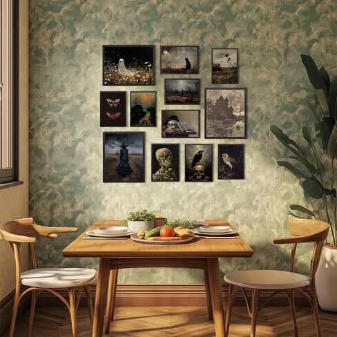 Aroutde 7Pcs Vintage Ghost Wall Art Spooky Halloween Canvas Wall Decor Farmhouse Landscape Printing for Halloween Living Room Bedroom Decoration （Unframed） in Saudi Arabia