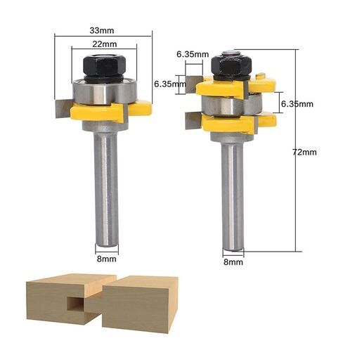 2 بت لسان وأخدود بتات الخشب الأرضية 8mm 1pcs in Kuwait