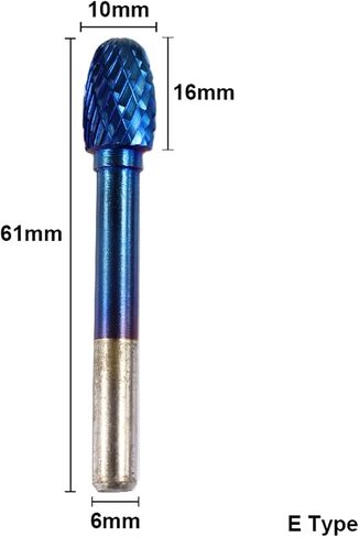 6x10mm Tungsten Carbide Burss Super Blue Cut Double Drotary File 1PCs (اللون: 1pc نوع) in Saudi Arabia