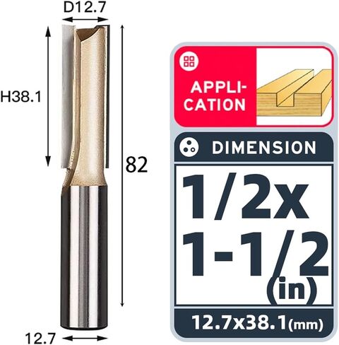 Straight Bit 1/4 1/2 Woodworking Slotting 1 2 Flute Long Blade Bit Tool End Side Work 1Pcs (Size : 3F 1-2xd8x22) in Saudi Arabia