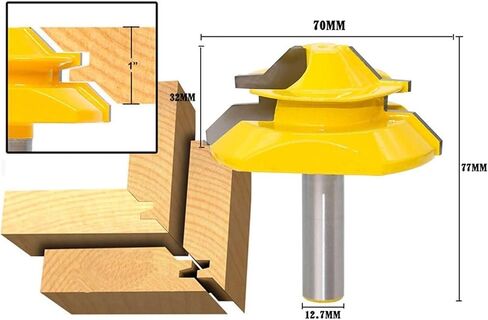 Shank 45 Degree Large Lock Miter Bits Tenon for Woodworking Tools 1Pcs in Saudi Arabia