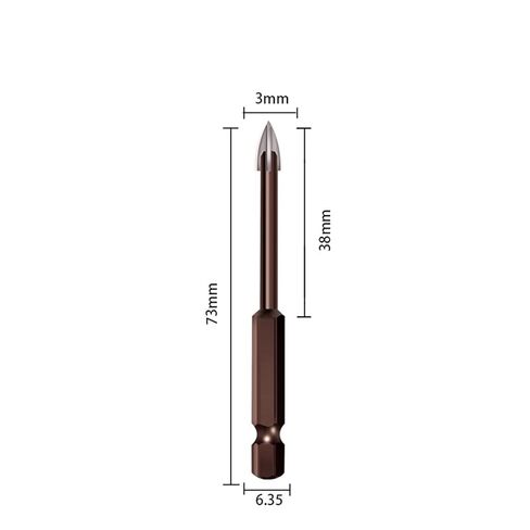 Cross Hex Tile Tile Drill Bits الزجاج الفتاحة الخرسانية الخرسانية الخرسانية 4 كربيد طرف الرمح بت 1pcs (اللون: 6 مم) in Saudi Arabia