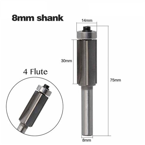 4 فلاوت تحمل تقليم بتات مع 8 مم شانك 1pcs in Kuwait