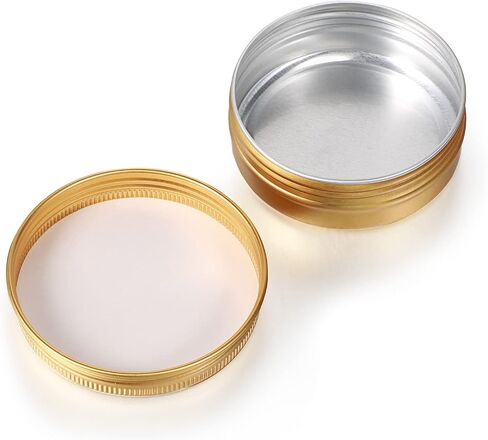 Patelai 2 Oz 120 PCS Metal Round Tins Aluminium Tin Tin Tins Salve Tins Withs with Screat Lid 20 Sheets Stices for Salve Spice Salms Balms Candles (White) in Kuwait