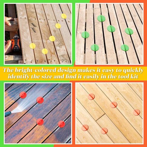 24 Packs 1/8'' 1/4'' 5/16'' 5/32'' Deck Spacer Tool Gap Jig Deck Board Spacer Rings Assorted Easy Pull Guide Tool for Pressure Treated Composite Decking Plank Lumber Hardwood PVC, 4 Colors in Saudi Arabia