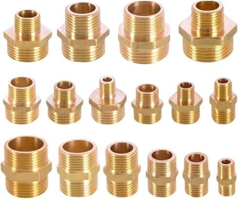 Brass Tube Fitting Male Thread 1/8" 1/4" 3/8" 1/2" 3/4" 1" BSPT Quick Adapter Coupler Connector For Water Oil Gas Air Fitting(1l8 to 3l8) in Saudi Arabia
