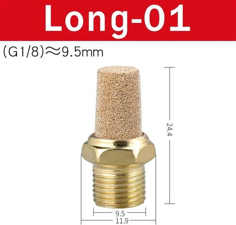 Pneumatic Exhaust Muffler Silencer 1/8 1/4 3/8 1/2 BSPT Male Thread For Air Noise Brass Adjustable Long Short BSL M5(SLL-01,10 PCS) in Saudi Arabia