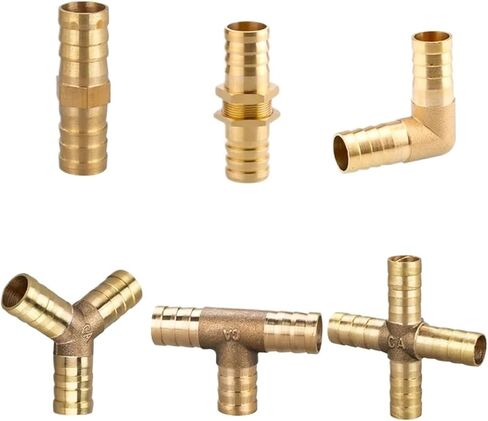 20pcs Copper Pagoda Water Tube Fittings Brass Barb Pipe Fittings: 2 3 4 Way T Y Connectors for 6mm 8mm 10mm 12mm 16mm 19mm Hose(Y-3-way,8mm (20pcs)) in Saudi Arabia