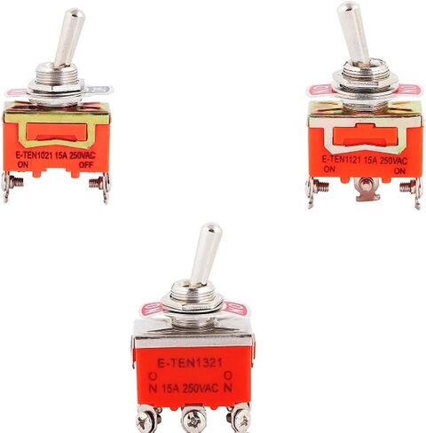 5/10pcs SPST 15A 250V 2 4 6 PIN Terminal on Off تبديل مفتاح Resist Reset Self Rocker Switch Switch KN-1322 (KN-1322،5pcs) in Saudi Arabia