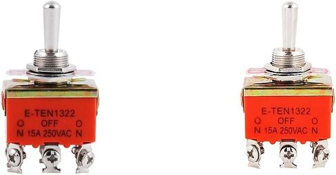 5/10pcs SPST 15A 250V 2 4 6 PIN Terminal on Off تبديل مفتاح Resist Reset Self Rocker Switch Switch KN-1322 (KN-1322،5pcs) in Saudi Arabia