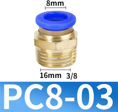 Pneumatic Connectors PC Thread Fitting 4mm 6mm 8mm 10mm Hose Connector PT 1/4 1/8 1/2 Quick Release Connector Pneumatic Parts(6-02) in Saudi Arabia