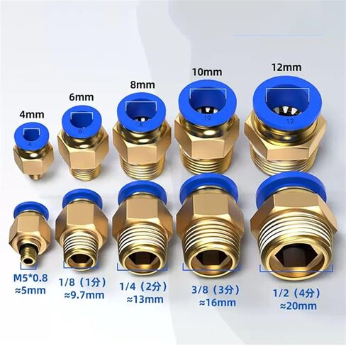 Pneumatic Connectors PC Thread Fitting 4mm 6mm 8mm 10mm Hose Connector PT 1/4 1/8 1/2 Quick Release Connector Pneumatic Parts(6-02) in Saudi Arabia
