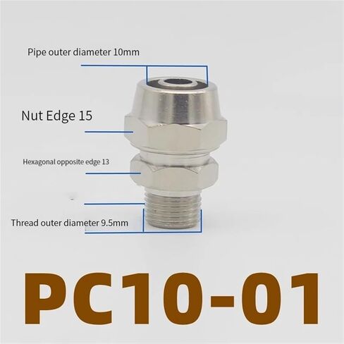 Quick connector For hose Tube Connectors OD pc 4 6 8 10 12 16mm Thread-m5 m6 1/8 3/8 1/2" 1/4"BSPT air pneumatic pipe fittings(KPC6-03,1PCS) in Saudi Arabia