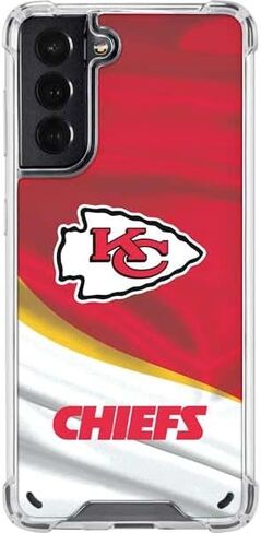 Skinit Clear Phone Case Compatible with Galaxy S21 5G - Officially Licensed NFL Kansas City Chiefs Design in Saudi Arabia