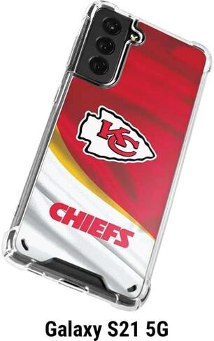Skinit Clear Phone Case Compatible with Galaxy S21 5G - Officially Licensed NFL Kansas City Chiefs Design in Saudi Arabia