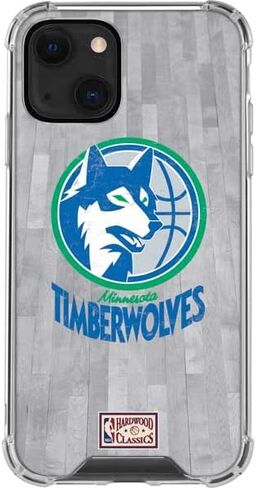Skinit Clear Phone Case متوافق مع iPhone 14 - تصميم NBA Minnesota Timberwolves الصلب المرخص رسميًا in Saudi Arabia