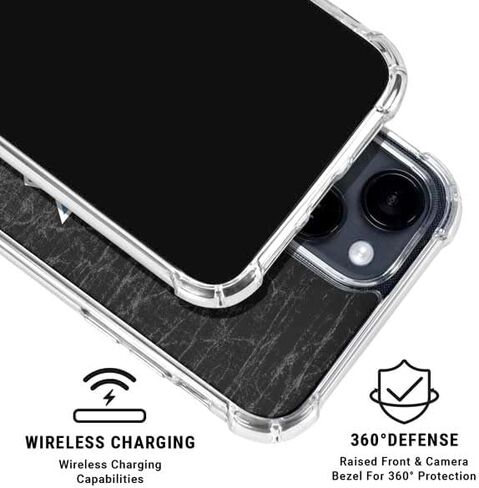 Skinit Clear Phone Case Compatible with iPhone 15 - Officially Licensed NBA New York Knicks Black Secondary Logo Design in Saudi Arabia