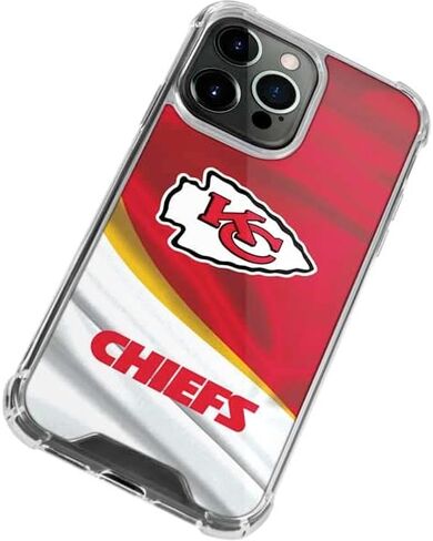Skinit Clear Phone Case Compatible with iPhone 14 Pro Max - Officially Licensed NFL Kansas City Chiefs Design in Saudi Arabia