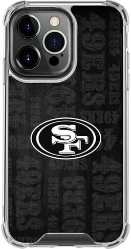 Skinit Clear Phone Case متوافق مع iPhone 15 Pro - تصميم NFL San Franciso 49ers بالأبيض والأسود in Saudi Arabia