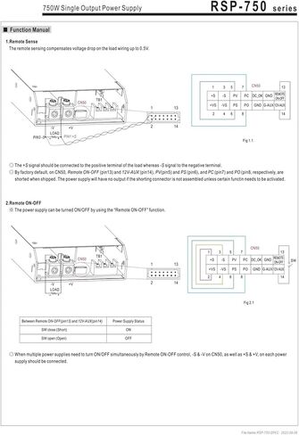 RSP-750 Series RSP-750-12 RSP-750-24 RSP-750-48 Switching Power Supply 24V/5V/12V/15/27/48V Ultra-SHIN 55V High-Power (RSP-750-48) in Kuwait