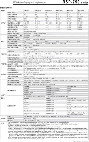 RSP-750 Series RSP-750-12 RSP-750-24 RSP-750-48 Switching Power Supply 24V/5V/12V/15/27/48V Ultra-Thin 55V high-Power(RSP-750-24) in Saudi Arabia