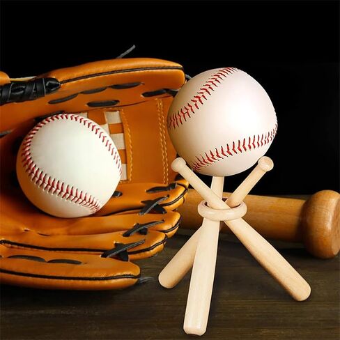 3 Pcs 150mm Mini Baseball Bats Unfinished Small Wooden Bats Wood Baseball Bats Baseball Softball Stand Display with Wooden Ring for Painting DIY Craft Projects in Saudi Arabia