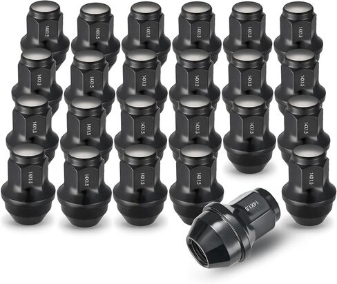 Evil Energy 24 PCS M14x1.5 مجموعة مكسرات العروة ، 13/16 "21 ملم سداسي سداسي انتفاخ الجوز المكسرات ، صامدة عجلة الصلب الكربوني المزتوح لعجلات OEM ، والفضة in Saudi Arabia
