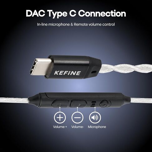 Linsoul Kefine Klean in Ear Monitor ، 10mm DLC DiPhragm Diper Diphi Ayphones Hifi ، وسماعات الأذن للألعاب السلكية ، والفتحات القابلة للاستبدال ، والكابل المطلي بالفضة القابل للفصل لـ Audiophile (No Mic 3.5mm ، Black) in Saudi Arabia