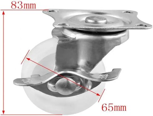 5 Pieces/lot 2.5 inch casters with Brake White PP Flat Edge Movable Wheel wear-Resistant Nylon Rotating Roller in Saudi Arabia