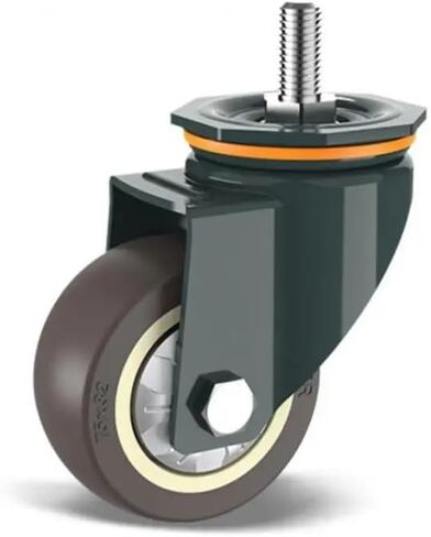 1 Piece 3 inch M10/M12/M14/M16/M20 Screw Universal Wheel with Brake Rubber Shaft Caster Pulley Silent Machine Single(M12- Universal Wheel) in Saudi Arabia