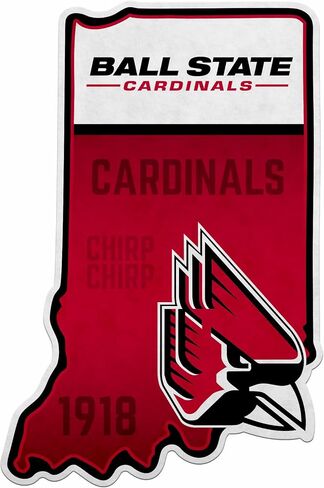 Rico Industries NCAA Ball State Cardinals State Shape Cut Pennant - Home and Living Room Décor - Love Felt EZ للتعليق in Saudi Arabia