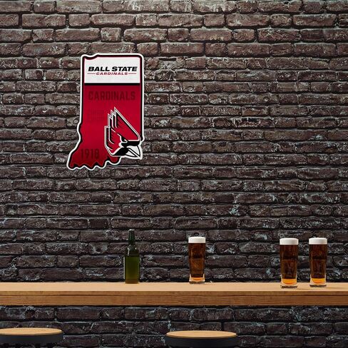 Rico Industries NCAA Ball State Cardinals State Shape Cut Pennant - Home and Living Room Décor - Love Felt EZ للتعليق in Saudi Arabia