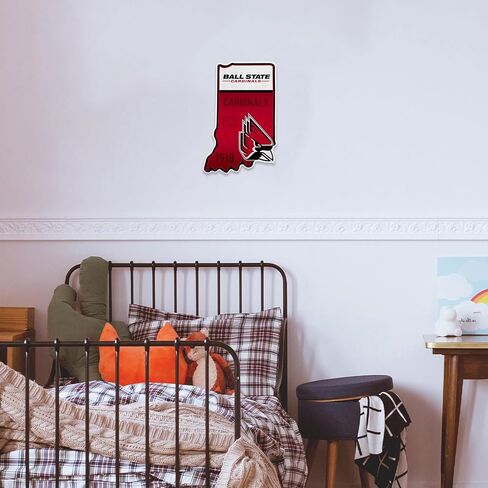 Rico Industries NCAA Ball State Cardinals State Shape Cut Pennant - Home and Living Room Décor - Love Felt EZ للتعليق in Saudi Arabia