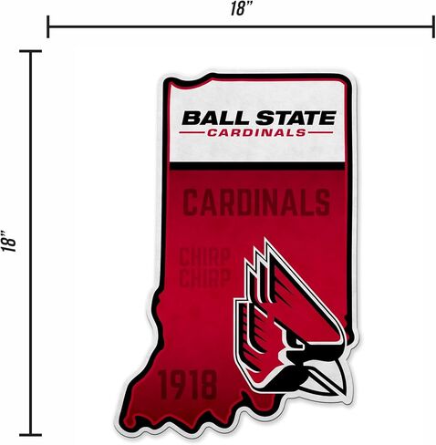 Rico Industries NCAA Ball State Cardinals State Shape Cut Pennant - Home and Living Room Décor - Love Felt EZ للتعليق in Saudi Arabia